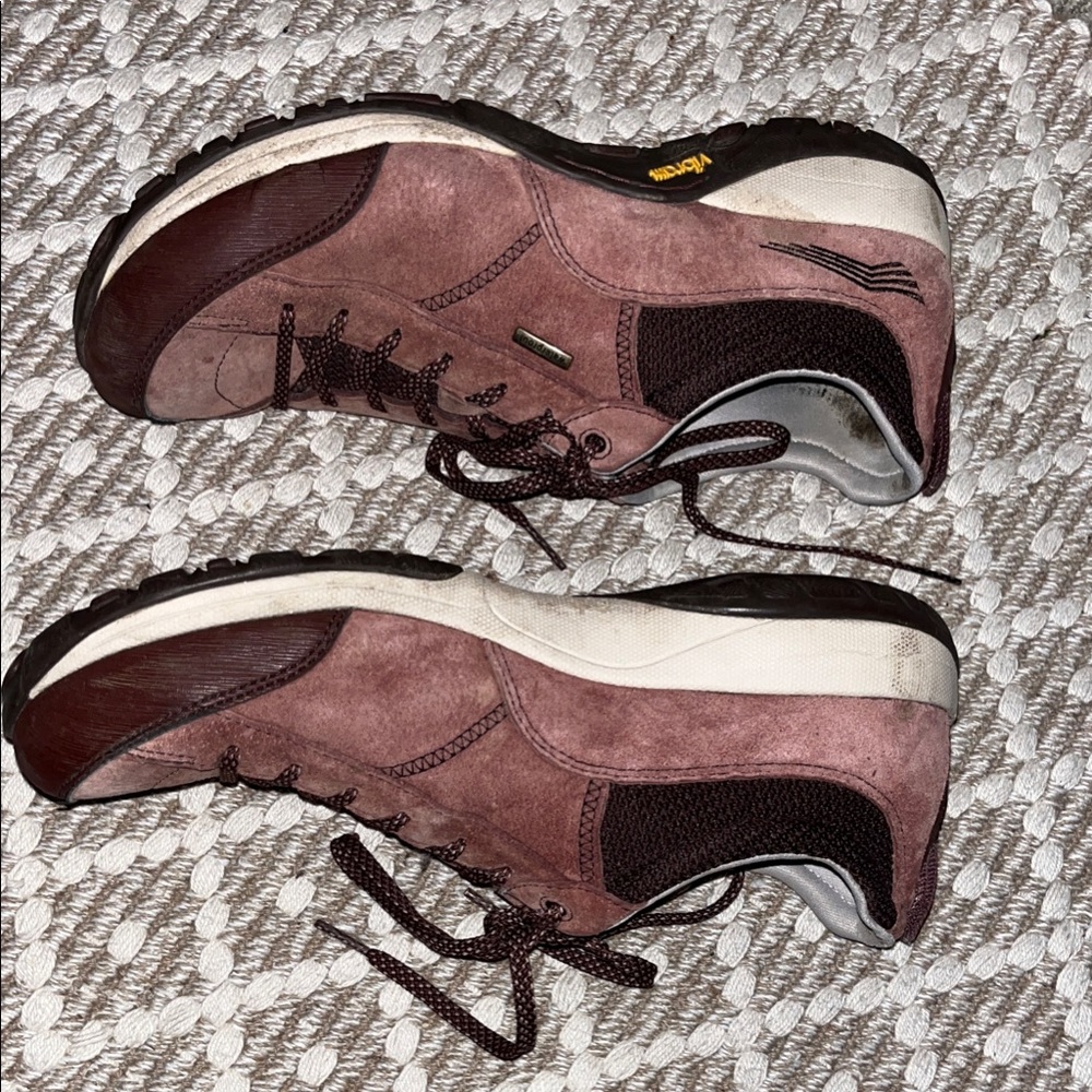 Dansko Women's Pink and Brown Sneakers some wear on heels - still comfy fun